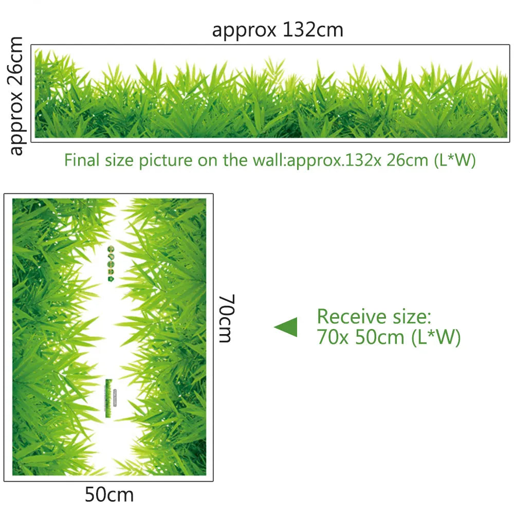 Waterproof Removable DIY Green Grass /flowers