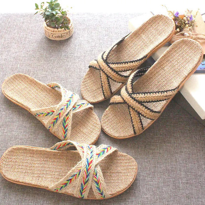 Women Linen Slippers