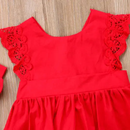 New Arrival 2pcs Red Flower Baby Clothing