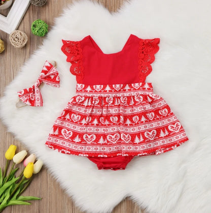 New Arrival 2pcs Red Flower Baby Clothing