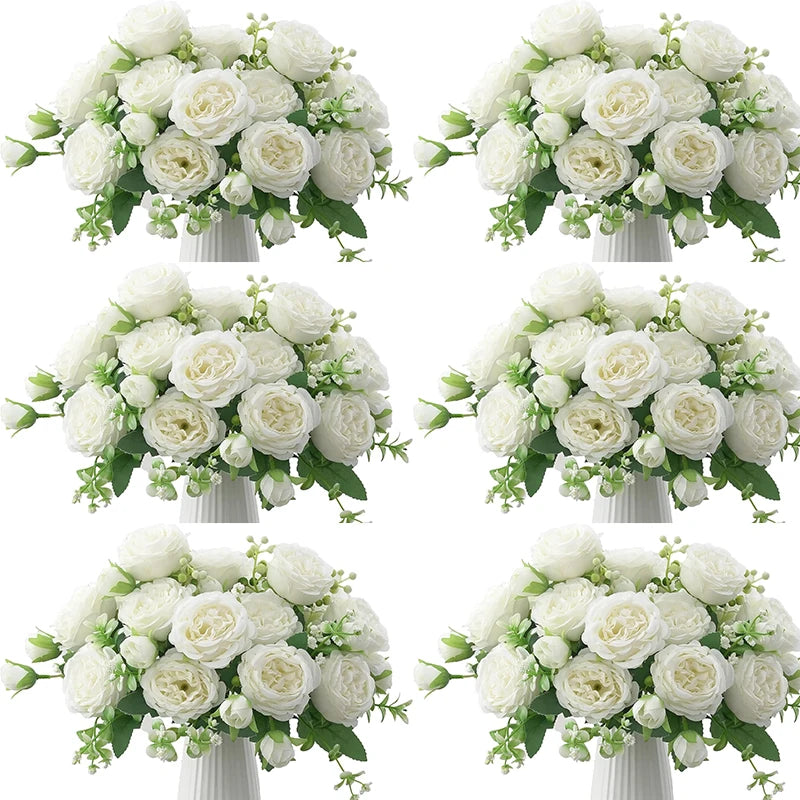 10 Bundles Artificial Peony Flowers